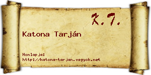 Katona Tarján névjegykártya